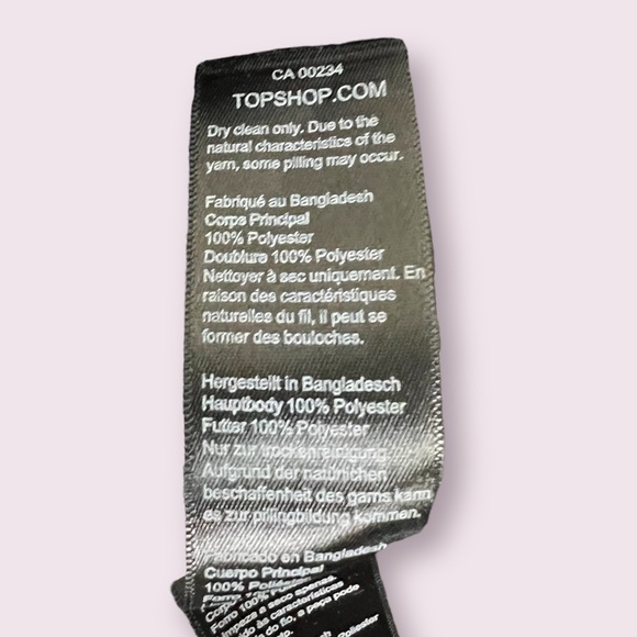 ☃️🍁TOPSHOP Black Long Winter Coat Double Breasted Menswear - Picture 16 of 16